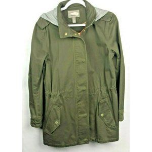 Forever 21 Love 21 Womens Jacket Utility Olive Green Hooded Size Medium